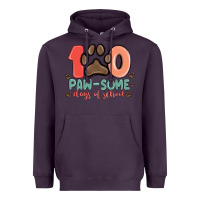 Plum 100 pawsome days of school Heavyweight Hoodie - MaliasSmallBusiness