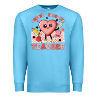 Ocean Blue cupid's favorite teacher Premium Sweatshirt - MaliasSmallBusiness