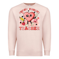 Pale Pink cupid's favorite teacher Premium Sweatshirt - MaliasSmallBusiness