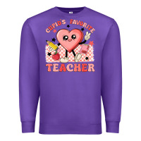 Purple cupid's favorite teacher Premium Sweatshirt - MaliasSmallBusiness