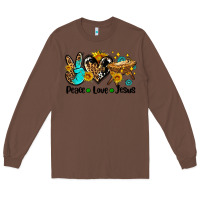 Chestnut peace love jesus Long Sleeve Tee - AdoDesignShop