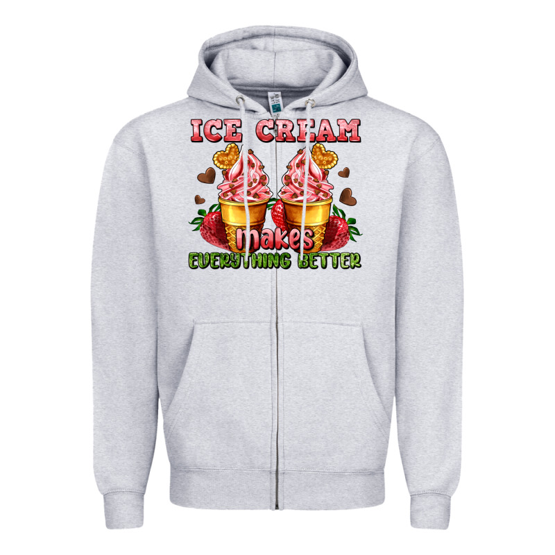 Ice Cream Makes Everything Better Zipper Hoodie by AdoDesignShop | Teevron