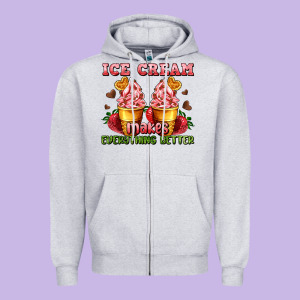 Ice Cream Makes Everything Better Zipper Hoodie Designed By Adodesignshop