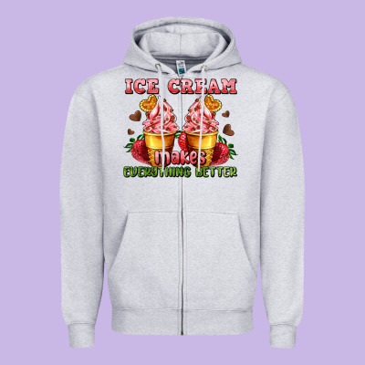 Ice Cream Makes Everything Better Zipper Hoodie Designed By Adodesignshop