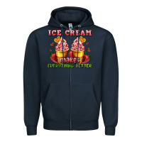 Navy ice cream makes everything better Zipper Hoodie - AdoDesignShop