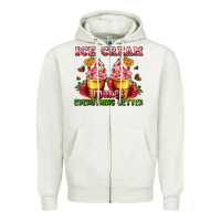 Oatmeal Heather ice cream makes everything better Zipper Hoodie - AdoDesignShop