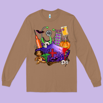 Zombie Nurse   Halloween Long Sleeve Tee Designed By Adodesignshop