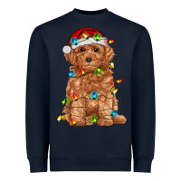 Navy toy poodle with christmas lights Heavyweight Sweatshirt - RanaPortraitStore