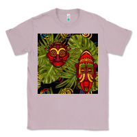 Lilac african masks and monstera leaf seamless pattern Classic Tee - BundleAndBundleShop
