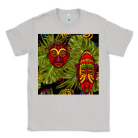 Moon Dust african masks and monstera leaf seamless pattern Classic Tee - BundleAndBundleShop