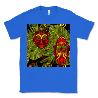 True Royal african masks and monstera leaf seamless pattern Classic Tee - BundleAndBundleShop
