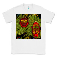 White african masks and monstera leaf seamless pattern Classic Tee - BundleAndBundleShop