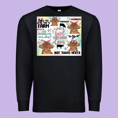 Cow Farm Life Premium Sweatshirt Designed By Maliassmallbusiness