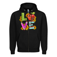 Black love with pen and  serape leopard Zipper Hoodie - Artiststas