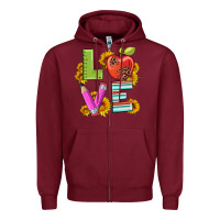 Burgundy love with pen and  serape leopard Zipper Hoodie - Artiststas