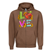Chestnut love with pen and  serape leopard Zipper Hoodie - Artiststas