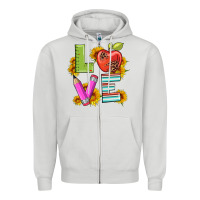 Dove Grey love with pen and  serape leopard Zipper Hoodie - Artiststas