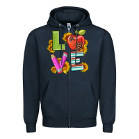 Navy love with pen and  serape leopard Zipper Hoodie - Artiststas