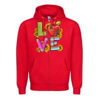 Red love with pen and  serape leopard Zipper Hoodie - Artiststas