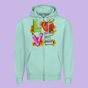 Love With Pen And  Serape Leopard Zipper Hoodie Designed By Artiststas