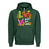 Sports Green love with pen and  serape leopard Zipper Hoodie - Artiststas