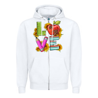 White love with pen and  serape leopard Zipper Hoodie - Artiststas