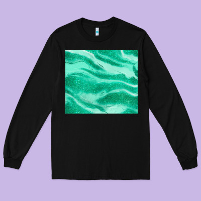 Green Glitter Long Sleeve Tee Designed By Jahusdesignshop
