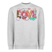 Heather Grey nurse love Heavyweight Sweatshirt - texasbilliewilder