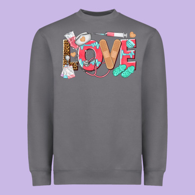 Nurse Love Heavyweight Sweatshirt Designed By Texasbilliewilder