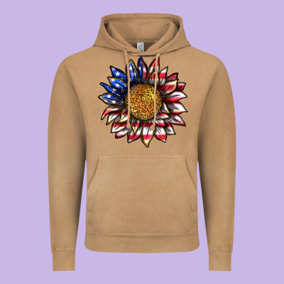 Vintage Hoodie 4th of july sunflower