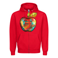 Red leopard turquoise glitter serape Zipper Hoodie - Artiststas