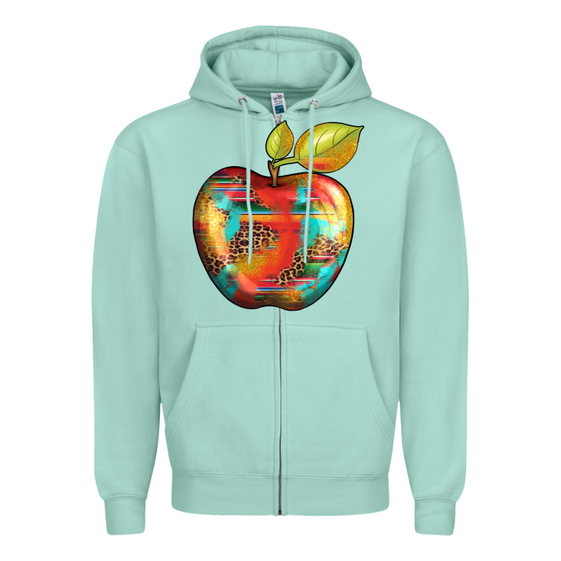 Leopard Turquoise Glitter Serape Zipper Hoodie by Artiststas | Teevron
