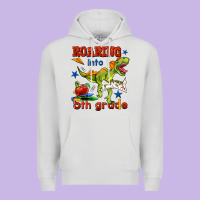 Roaring Into 5th Grade Premium Hoodie Designed By Bundleandbundleshop
