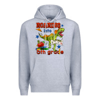 Heather Grey roaring into 5th grade Premium Hoodie - BundleAndBundleShop
