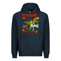 Navy roaring into 5th grade Premium Hoodie - BundleAndBundleShop