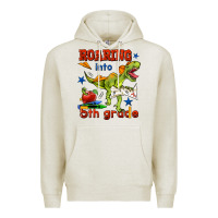 Oatmeal Heather roaring into 5th grade Premium Hoodie - BundleAndBundleShop