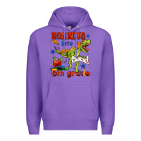 Purple roaring into 5th grade Premium Hoodie - BundleAndBundleShop