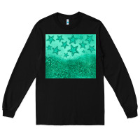 Black green glitter star Long Sleeve Tee - JahusDesignShop