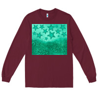 Burgundy green glitter star Long Sleeve Tee - JahusDesignShop
