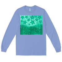Colony Blue green glitter star Long Sleeve Tee - JahusDesignShop