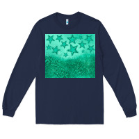 Navy green glitter star Long Sleeve Tee - JahusDesignShop