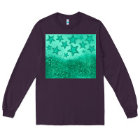Plum green glitter star Long Sleeve Tee - JahusDesignShop