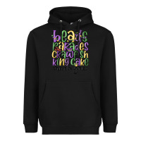 Black beads parades crawfish king cake mardi gras Heavyweight Hoodie - MaliasSmallBusiness