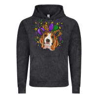 Vintage Black mardi gras beagle Vintage Hoodie - RanaPortraitStore