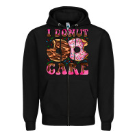 Black i donut care Zipper Hoodie - AdoDesignShop
