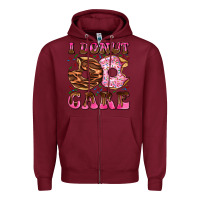 Burgundy i donut care Zipper Hoodie - AdoDesignShop
