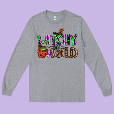 Witchy And Wild Long Sleeve Tee Designed By Adodesignshop