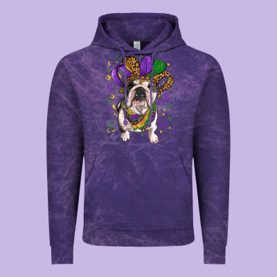 Vintage Hoodie mardi gras hat  english bulldog