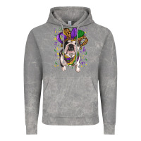 Cloud Rock mardi gras hat  english bulldog Vintage Hoodie - RanaPortraitStore