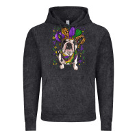 Vintage Black mardi gras hat  english bulldog Vintage Hoodie - RanaPortraitStore